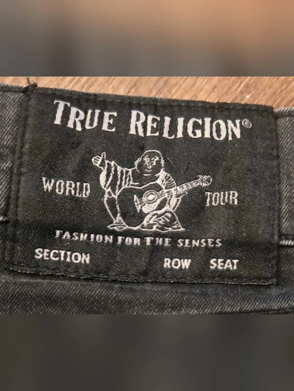 True Religion Men's Black Ricky Relaxed Straight Denim Jeans